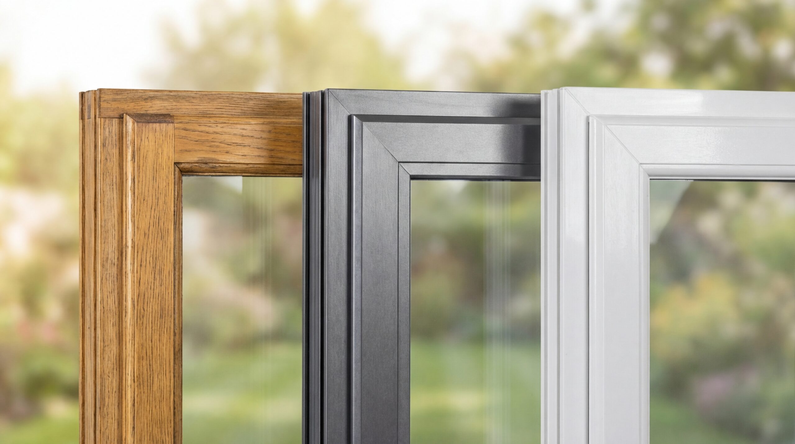 Vergleich verschiedener Wintergarten-Rahmenmaterialien aus Holz, Aluminium und Kunststoff