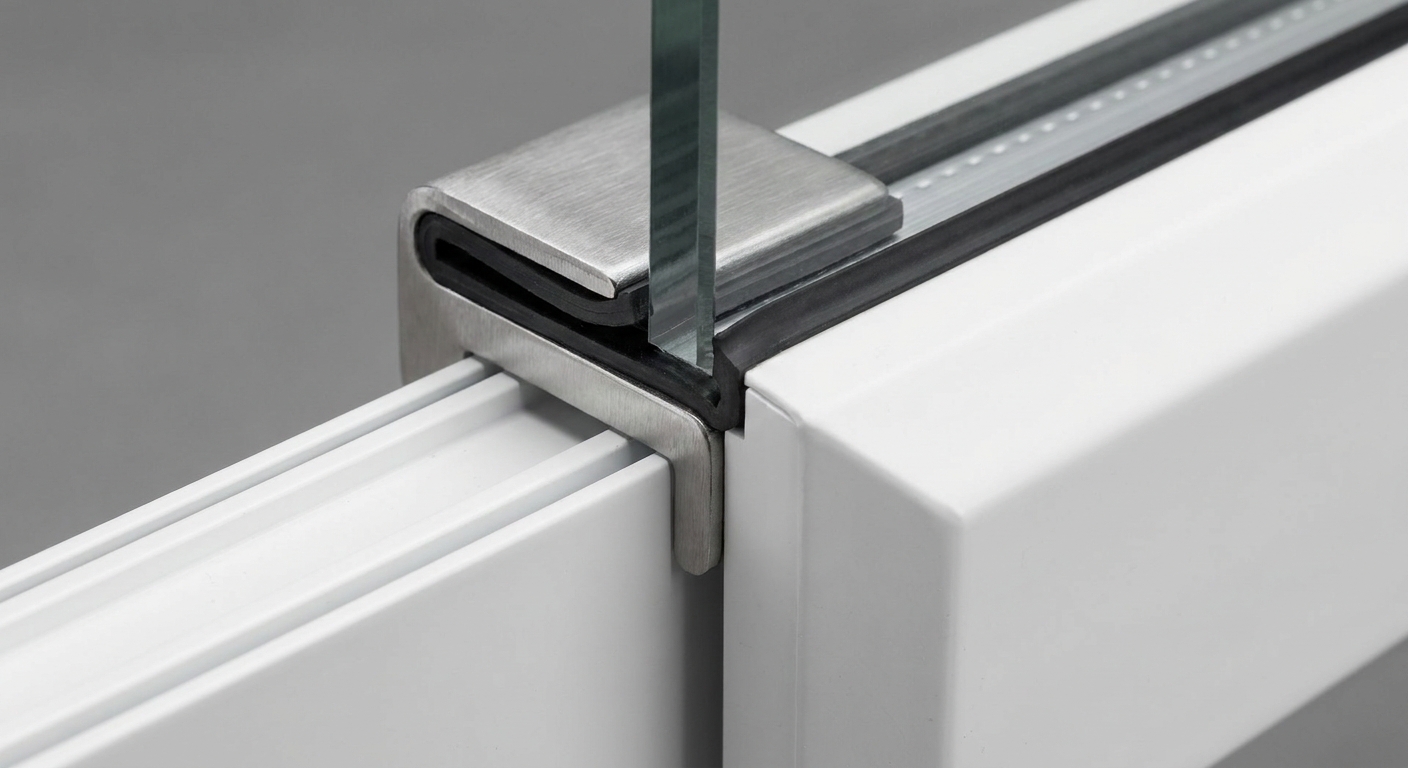 Klemmträger Detailansicht am Fensterflügel ohne Bohrung