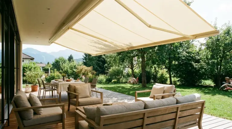 Markise für die Terrasse - Arten, Stoffe, Kosten und Montage in Österreich
